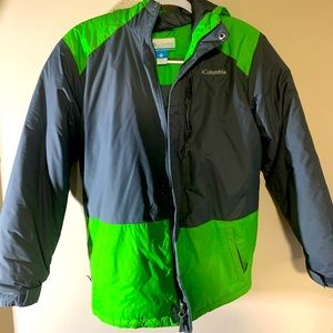 Columbia Ski Jacket Boys L Green and Gray